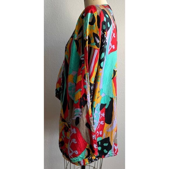 AR USAGI Vintage 80s Retro 100% Silk‎ Blazer Bold Amazing sz Medium EUC - Picture 4 of 7